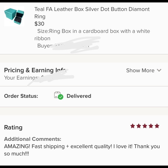 Teal FA Leather Silver Line Diamont Ring Box - Picture 9 of 17